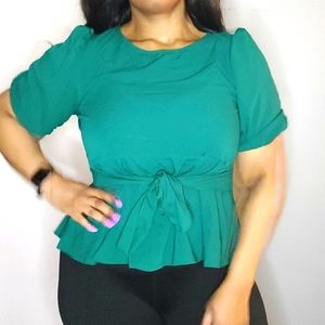 SHEIN Curve 0XL green blouse